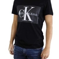 Calvin Klein Herren T-Shirt Rundhalsausschnitt Schwarz | Restposten und Grosshandel