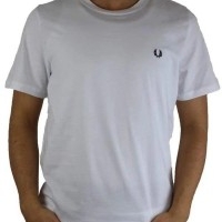 Fred Perry Herren T-Shirt Rundhalsausschnitt Weiß | Restposten und Grosshandel