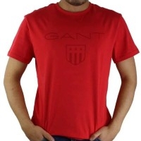 Gant Herren T-Shirt Wappen Rot | Restposten und Grosshandel