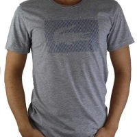 Lacoste Herren T-Shirt Rundhalsausschnitt Crocodile Brand Grau | Restposten und Grosshandel