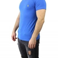 Ralph Lauren Herren T-Shirt Rundhalsausschnitt Blau Yellow | Restposten und Grosshandel