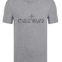 Stone Island Herren T-Shirt Crew Neck  Big Brand Gray | Restposten und Grosshandel