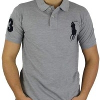 Ralph Lauren Herren Polo-Shirts Custom Fit Big Pony Grau | Restposten und Grosshandel