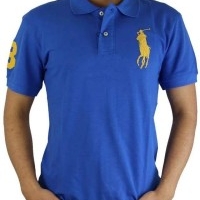 Ralph Lauren Herren Polo-Shirts Slim Fit  Big Pony Saxblau | Restposten und Grosshandel