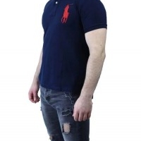 Ralph Lauren Herren Polo-Shirts Slim Fit Big Pony Navy Red | Restposten und Grosshandel